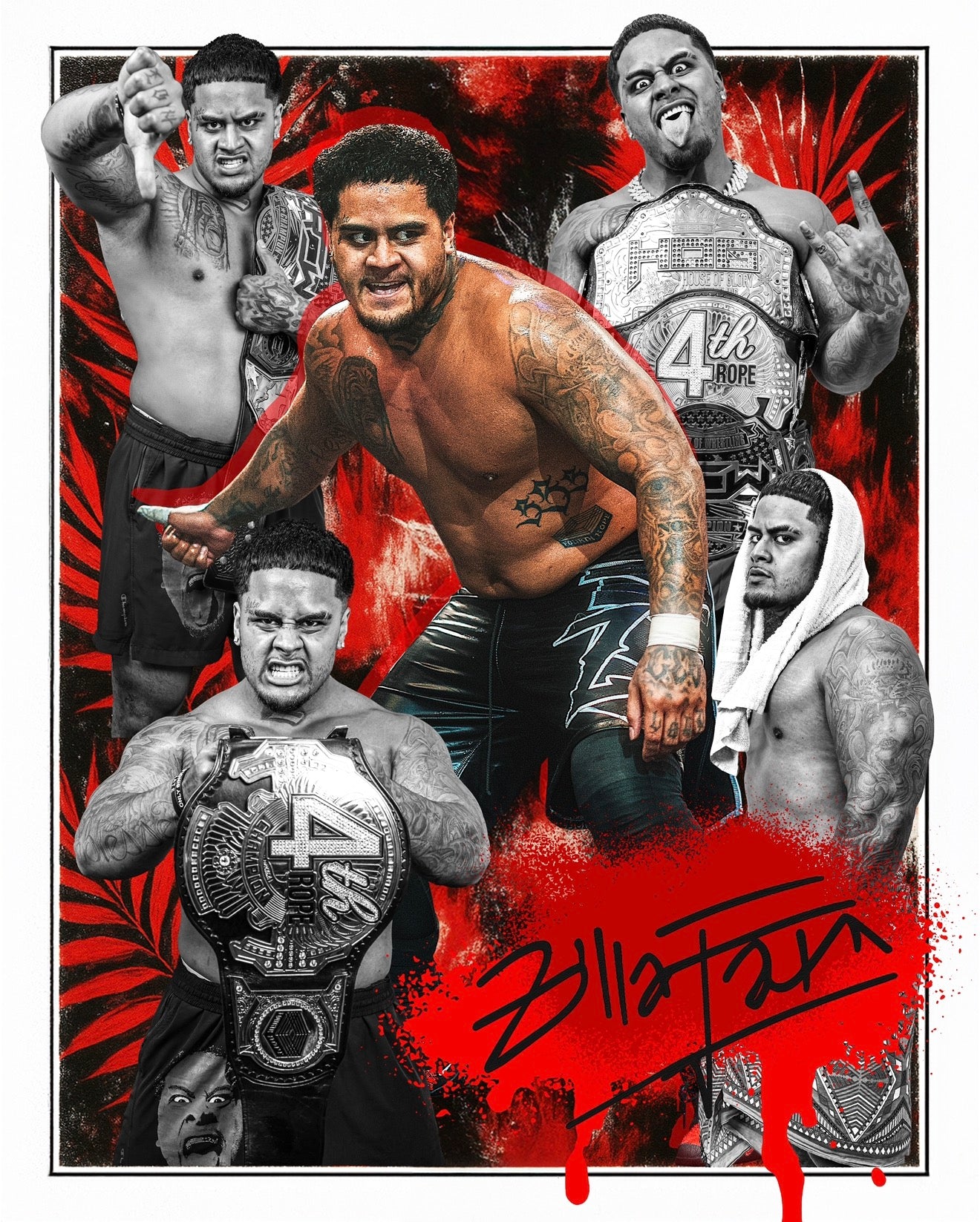 *** Autographed 8x10 Photo of  Zilla Fatu
